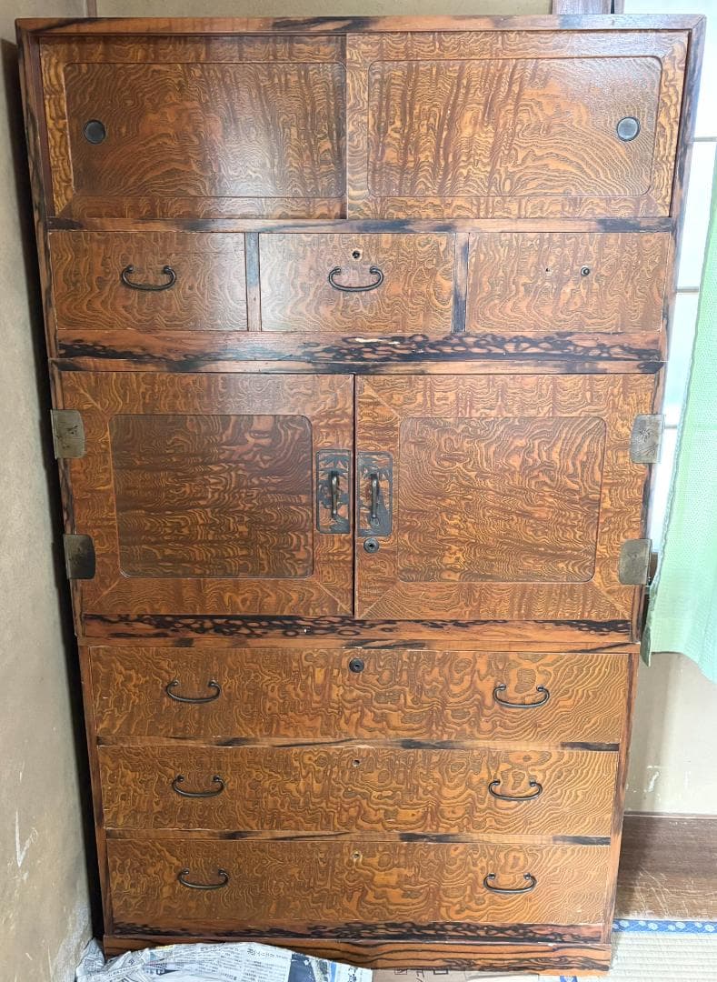 アンティーク家具 昭和レトロ 重ね3段 箪笥 和たんす 収納箪笥