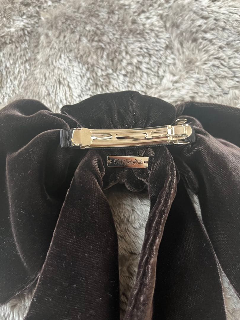 fetico VELVET BOW HAIR CLIP リボン ブラウン