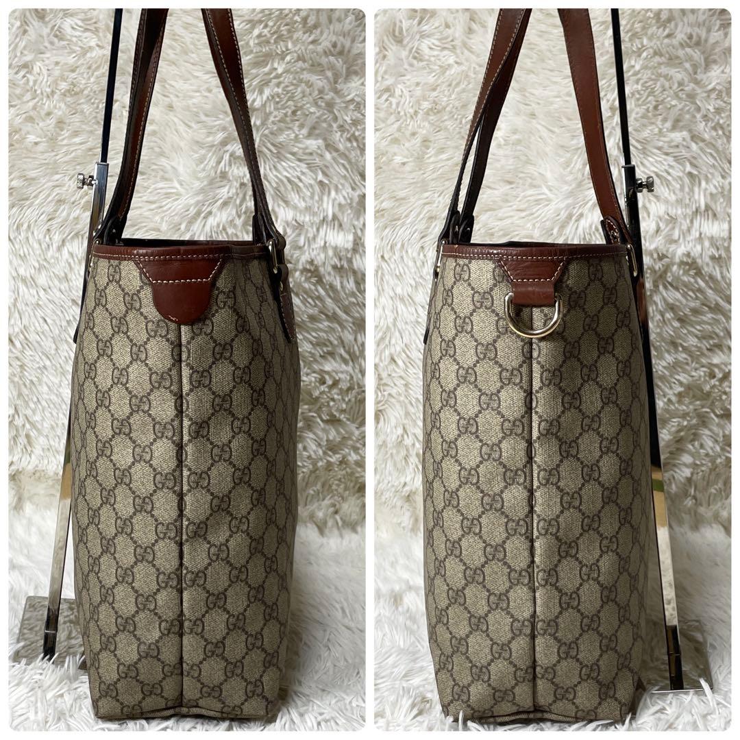 【極美品】GUCCI グッチ　トートバッグ　GGスプリーム　PVC ブラウン