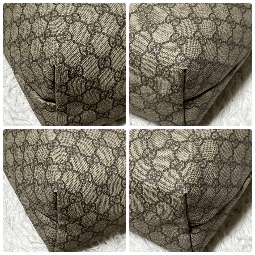 【極美品】GUCCI グッチ　トートバッグ　GGスプリーム　PVC ブラウン