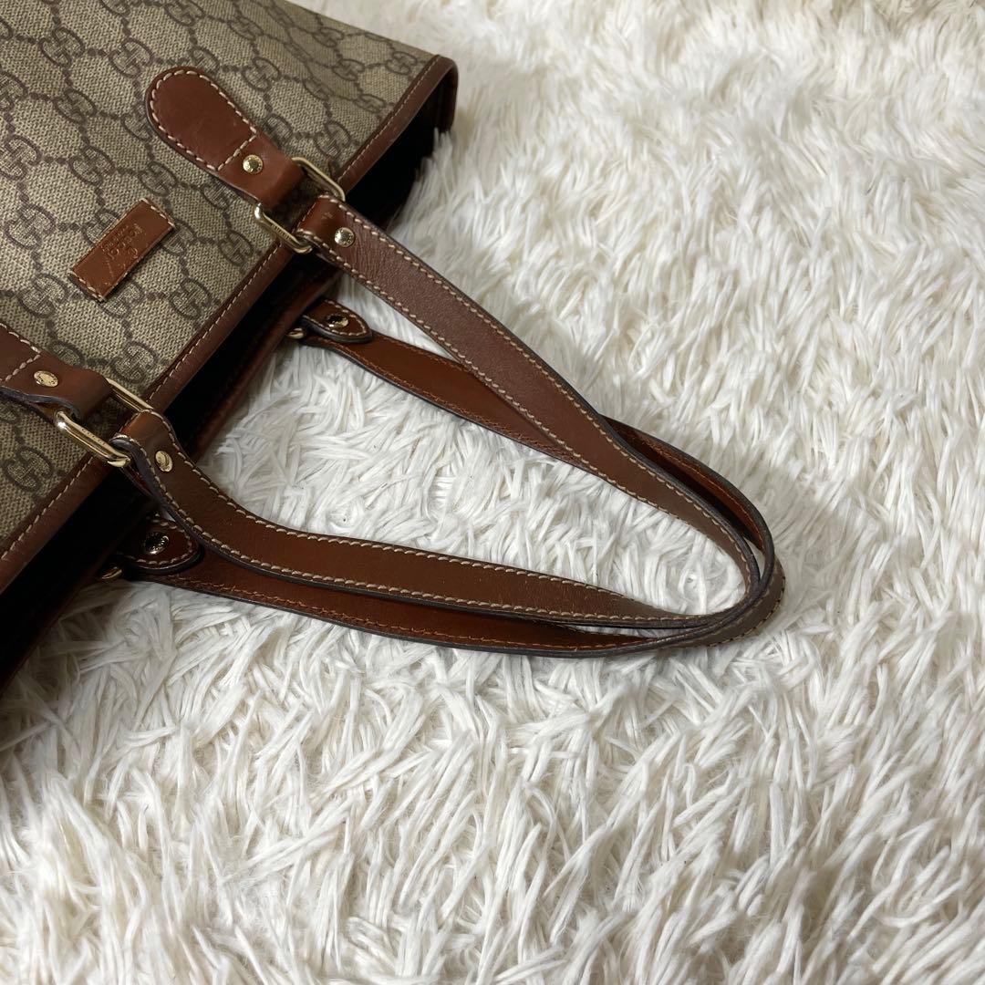 【極美品】GUCCI グッチ　トートバッグ　GGスプリーム　PVC ブラウン