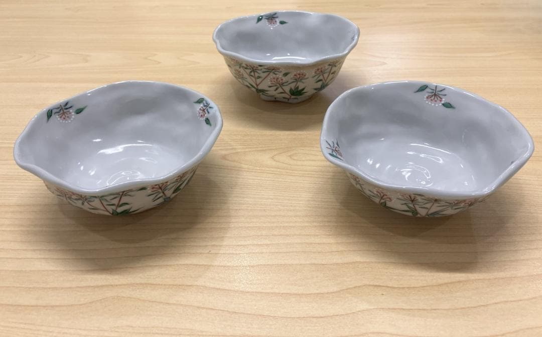 大幅値下げ！美品！京焼・清水焼 村田幸之介捻り藤袴汲出　3枚組４セット　計１２枚