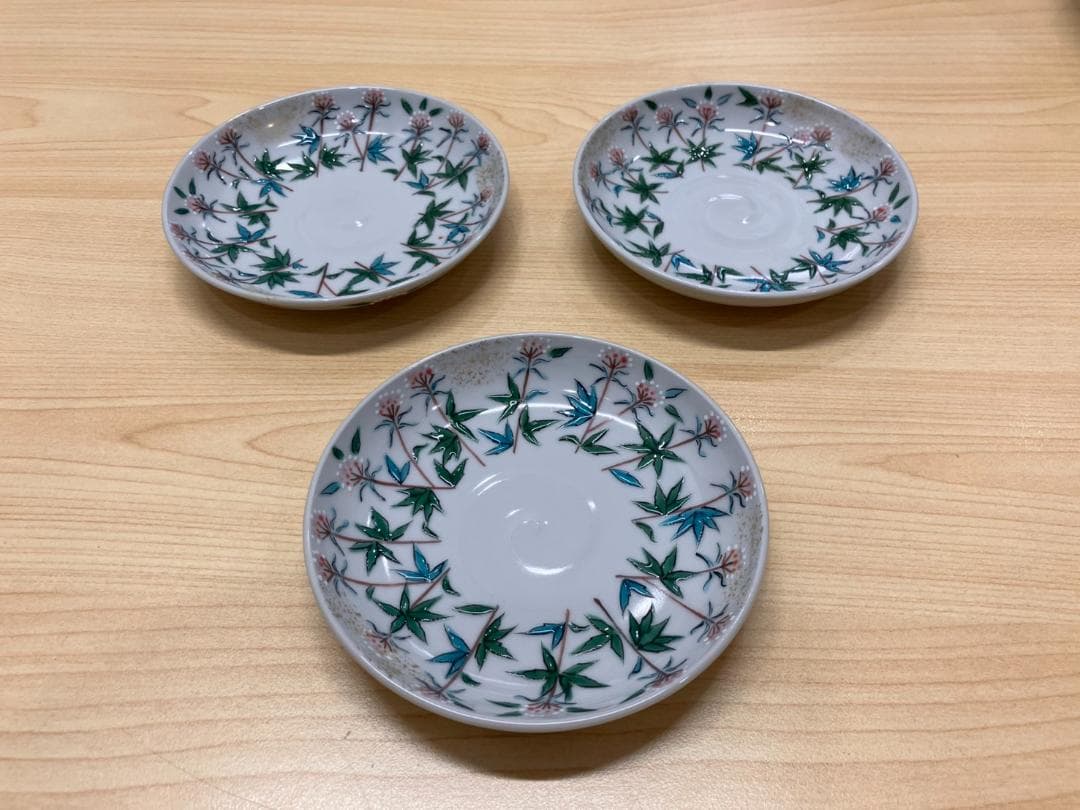 大幅値下げ！美品！京焼・清水焼 村田幸之介捻り藤袴汲出　3枚組４セット　計１２枚