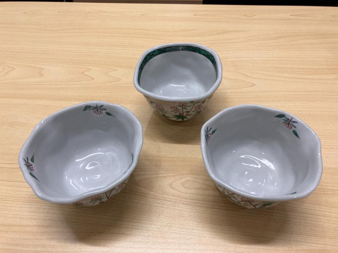 大幅値下げ！美品！京焼・清水焼 村田幸之介捻り藤袴汲出　3枚組４セット　計１２枚