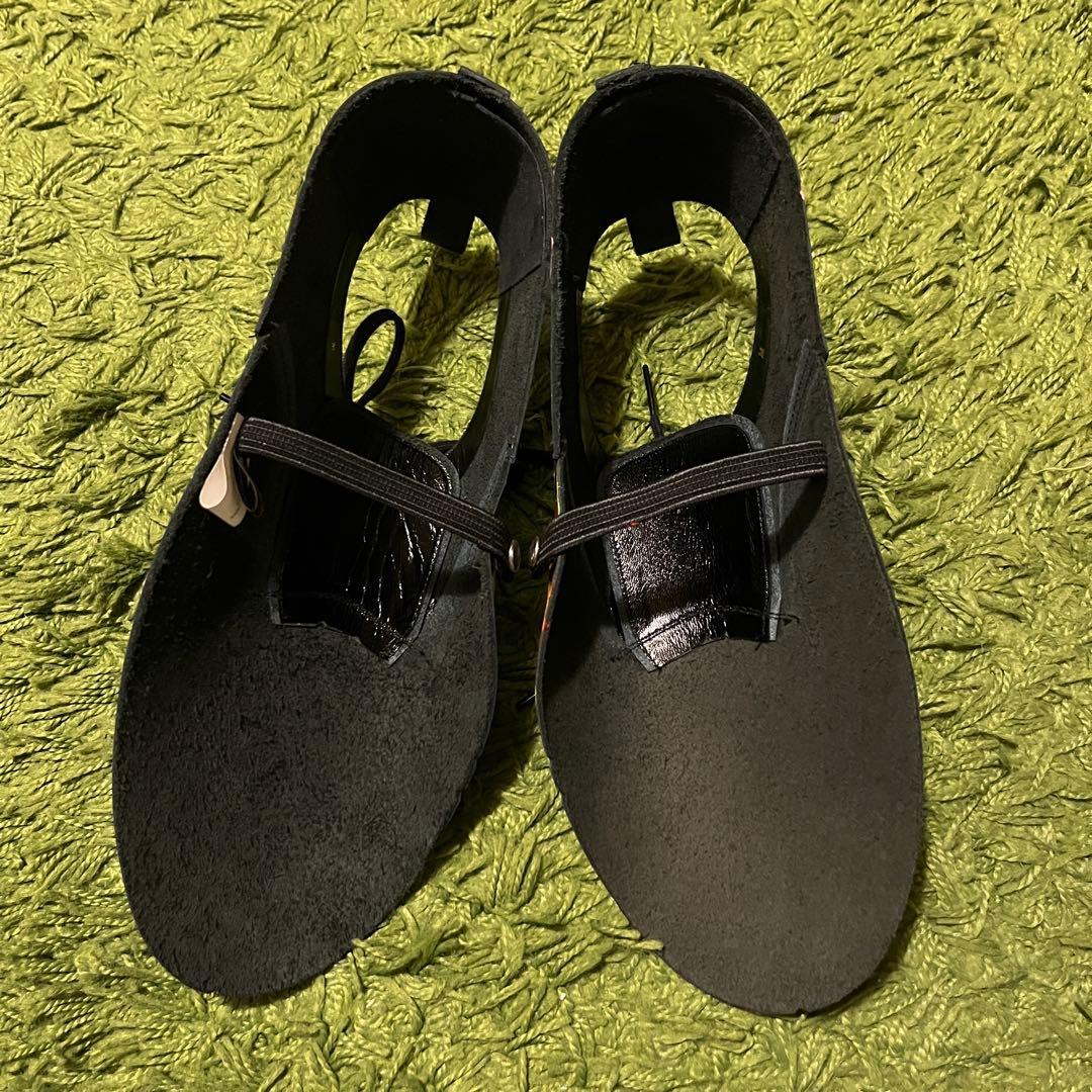 コムデギャルソン 落書きプリントレザーシューズカバー M