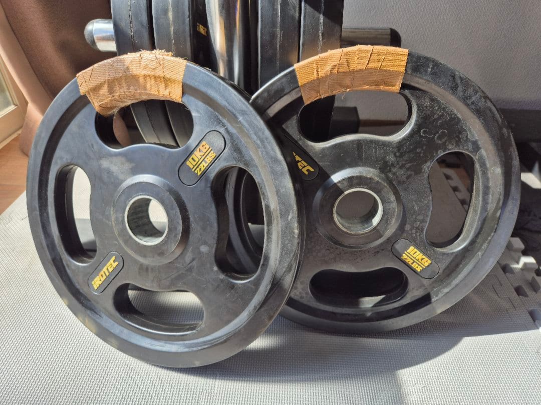 [引取限定 東京小平市]オリンピック ラバーバーベル134Kセット/IROTEC