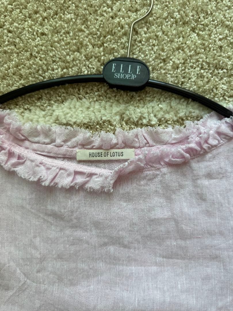 ハウスオブロータス　新品・未使用ピンク フリル付き チュニック ワンピース半袖