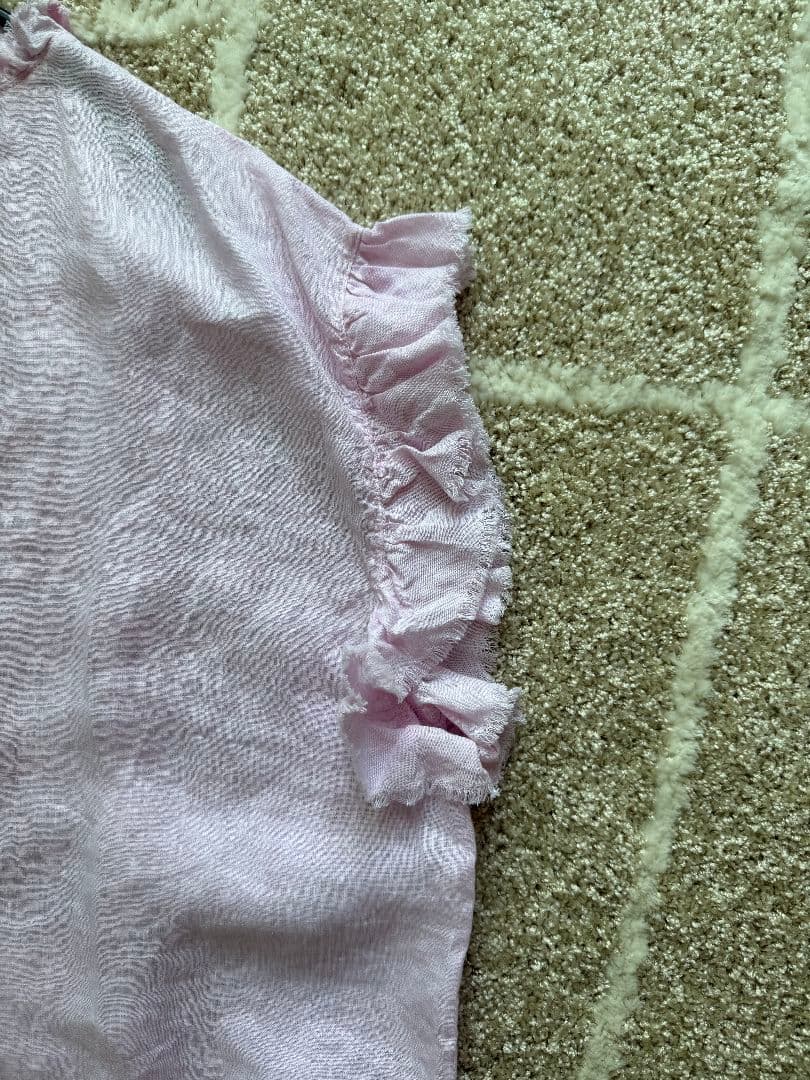 ハウスオブロータス　新品・未使用ピンク フリル付き チュニック ワンピース半袖