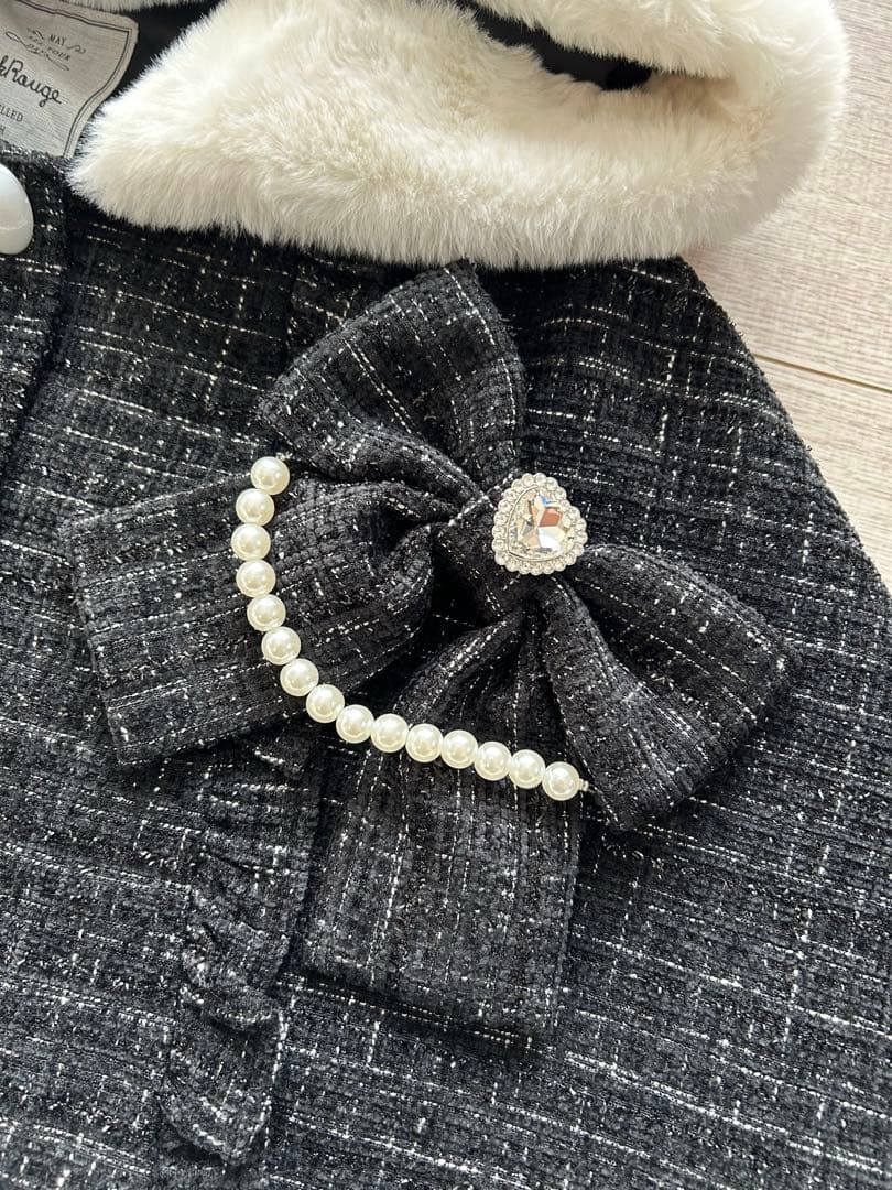 【美品】アンクルージュ くまちゃんキラキラツイードポンチョ 地雷 量産型 くま耳