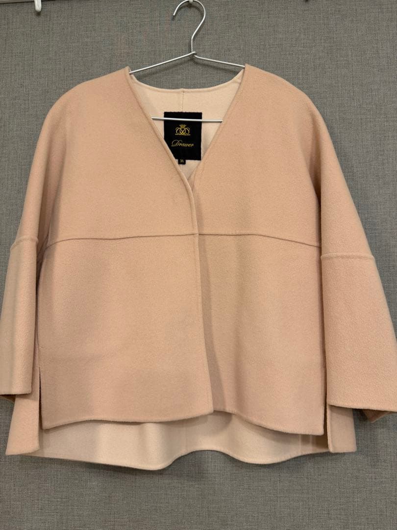 ましゃ様Drawer ドゥロワーウールケヌキショートコート ダブルフェイス 34