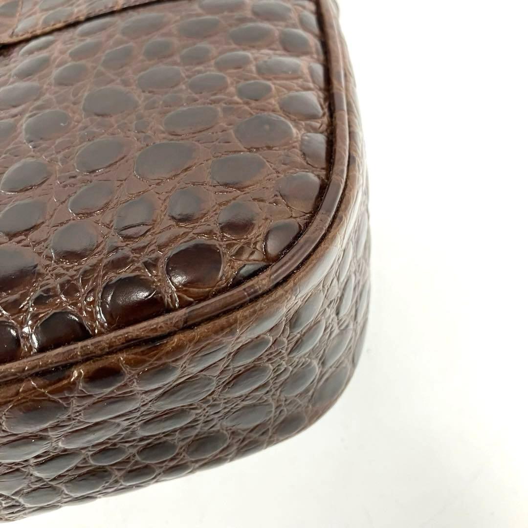 大人気☆フェラガモ☆ショルダーバッグ☆ヴァラリボン☆クロコ型押し☆革☆ブラウン！