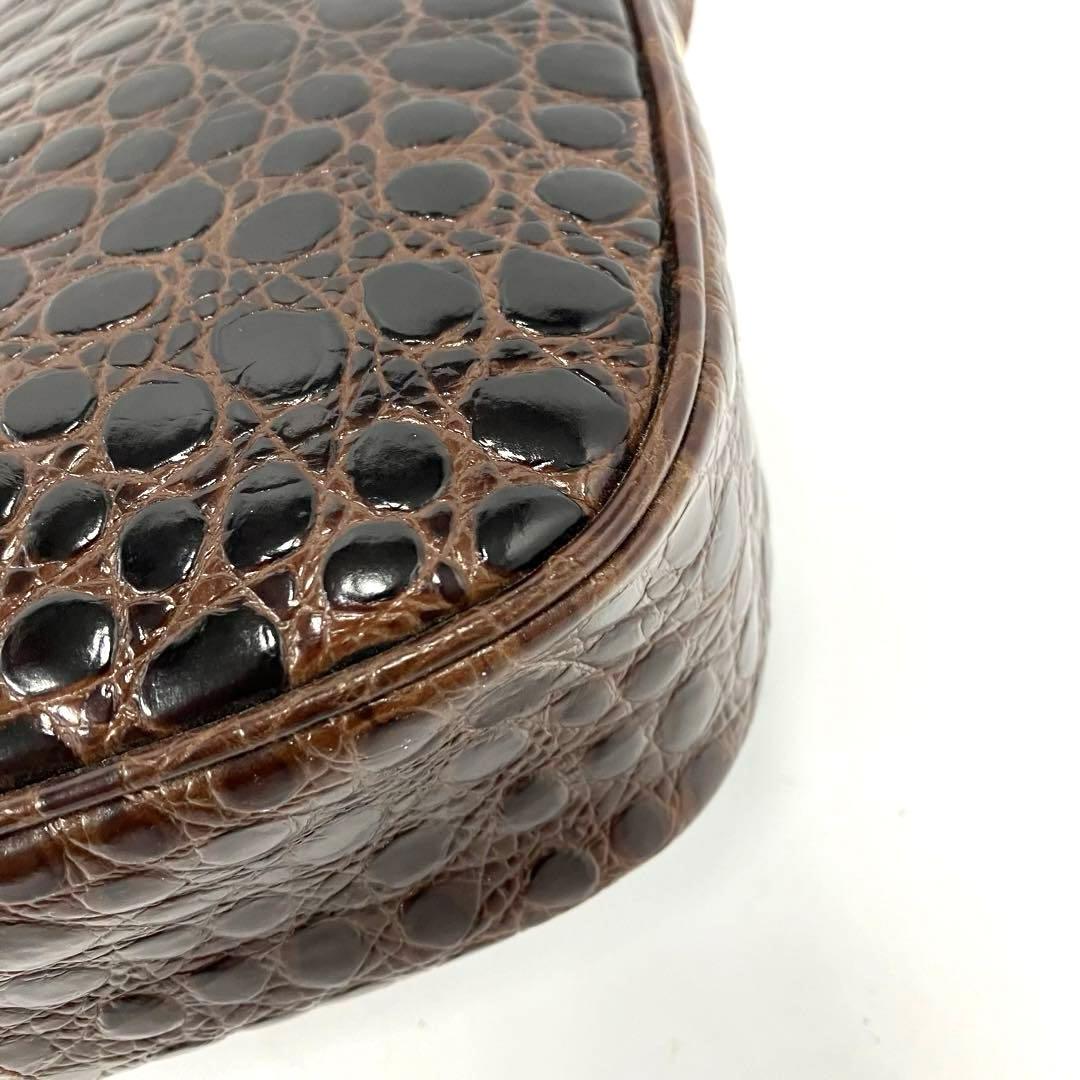 大人気☆フェラガモ☆ショルダーバッグ☆ヴァラリボン☆クロコ型押し☆革☆ブラウン！