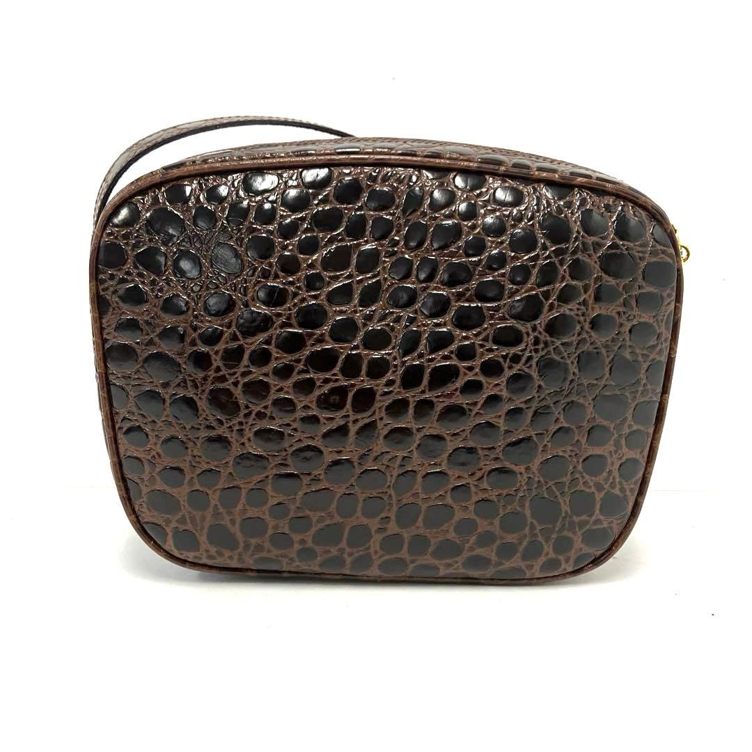 大人気☆フェラガモ☆ショルダーバッグ☆ヴァラリボン☆クロコ型押し☆革☆ブラウン！