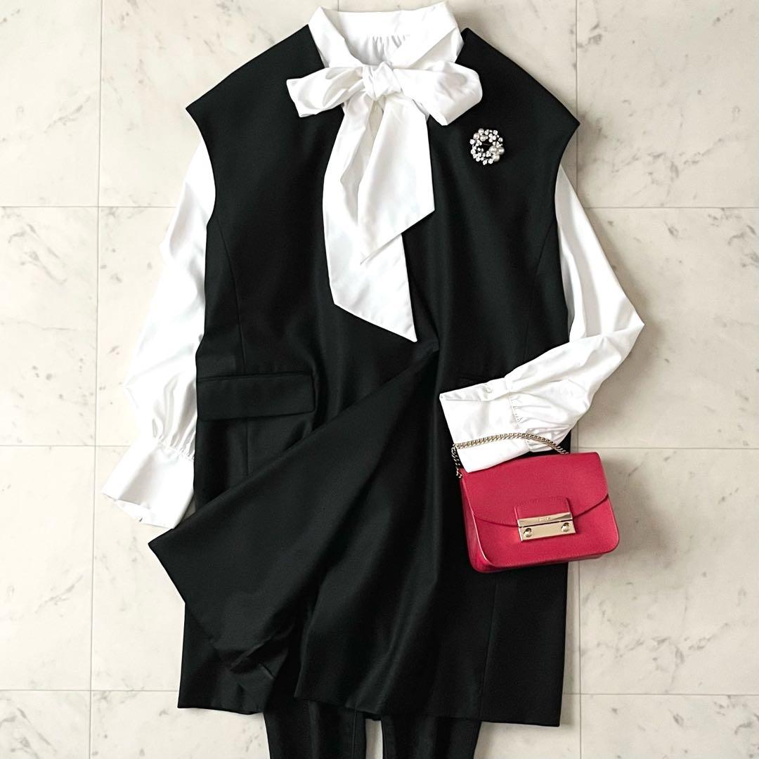 定価3,6万♪極美品 ルフィル サマーウールジレ F 黒 ノーカラー 日本製