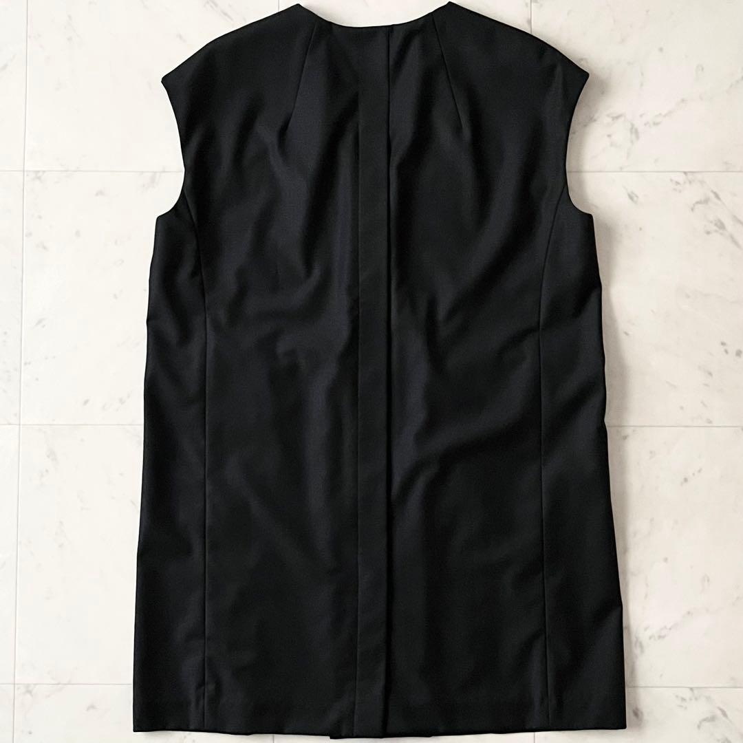 定価3,6万♪極美品 ルフィル サマーウールジレ F 黒 ノーカラー 日本製