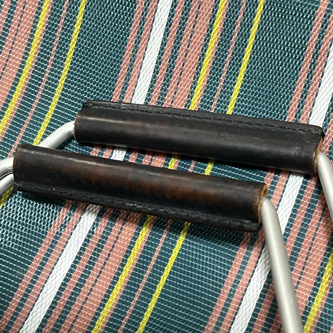 美品　マルニ　かごバッグ　ショッピングバッグ　トートバッグ　ストライプ　革ロゴ