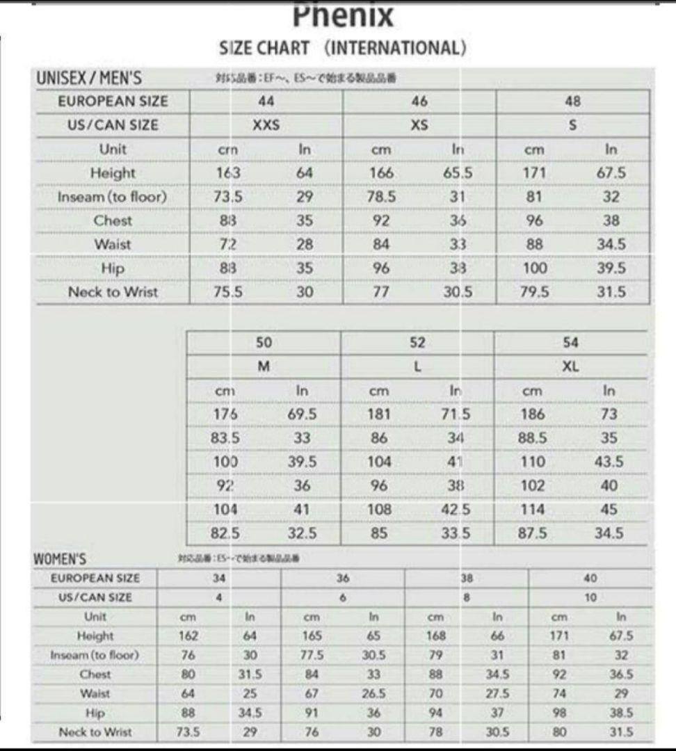 e101 フェニックス Phenix最高級 レディース ダウンスキーウェア 上下