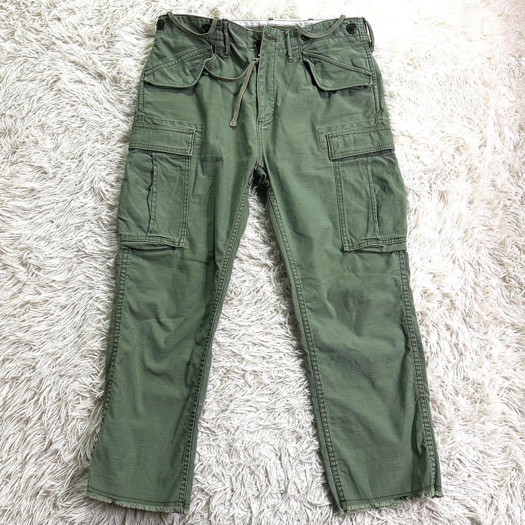 【希少】ロンハーマン ウォッシュ加工 ストレッチミリタリークロップドカーゴ M