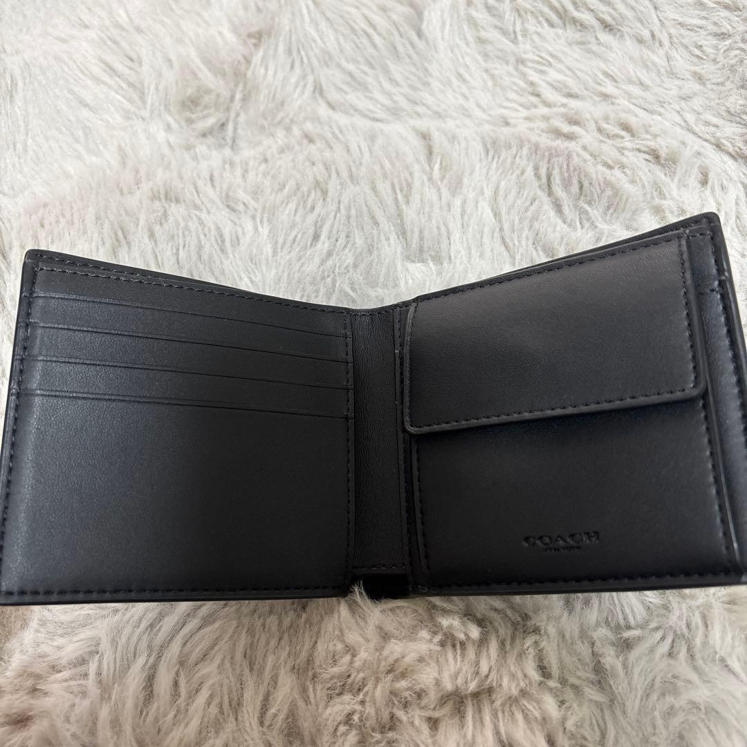 COACH ブラック 二つ折り財布　美品