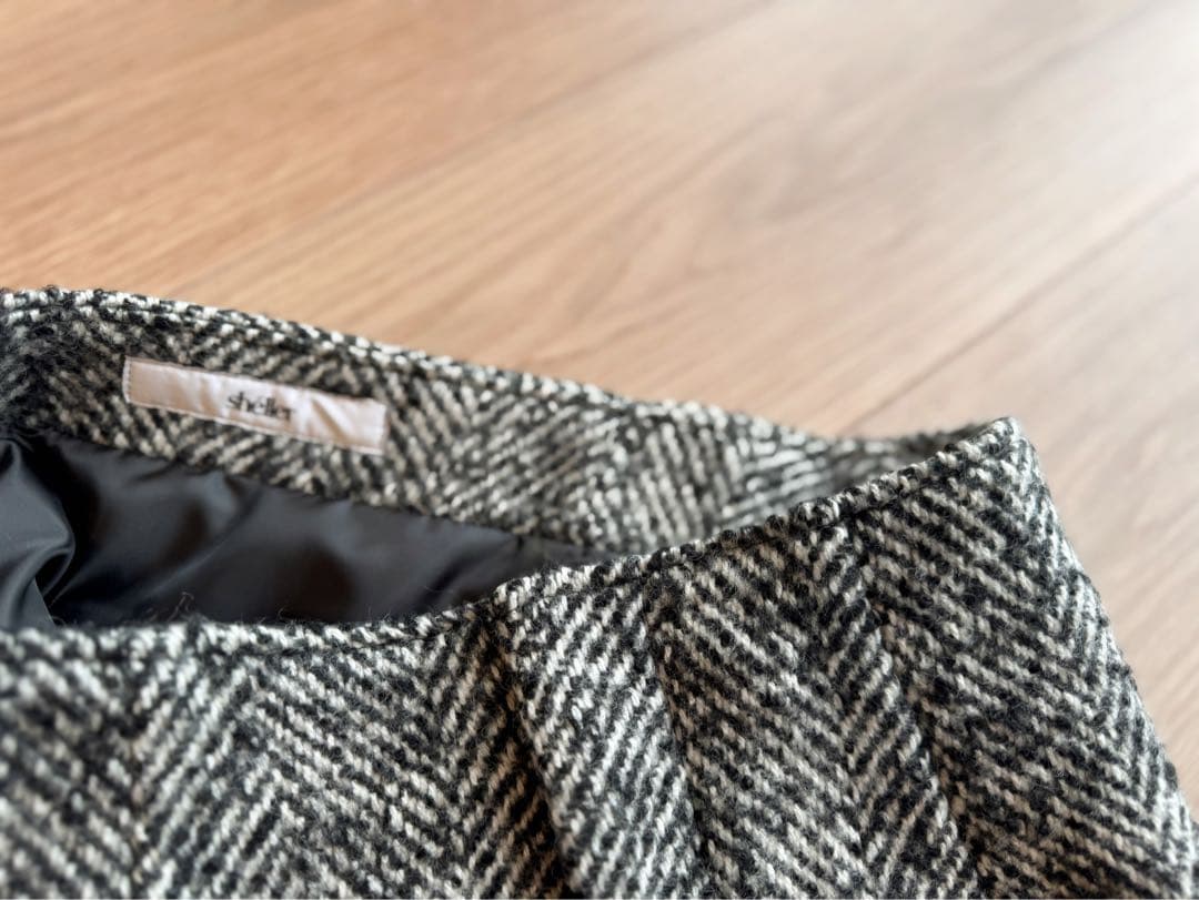 shéllerシェリエ　ヘリンボーンレイヤードスカート　M