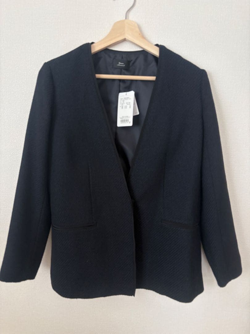 ツィードVネックロングジャケット