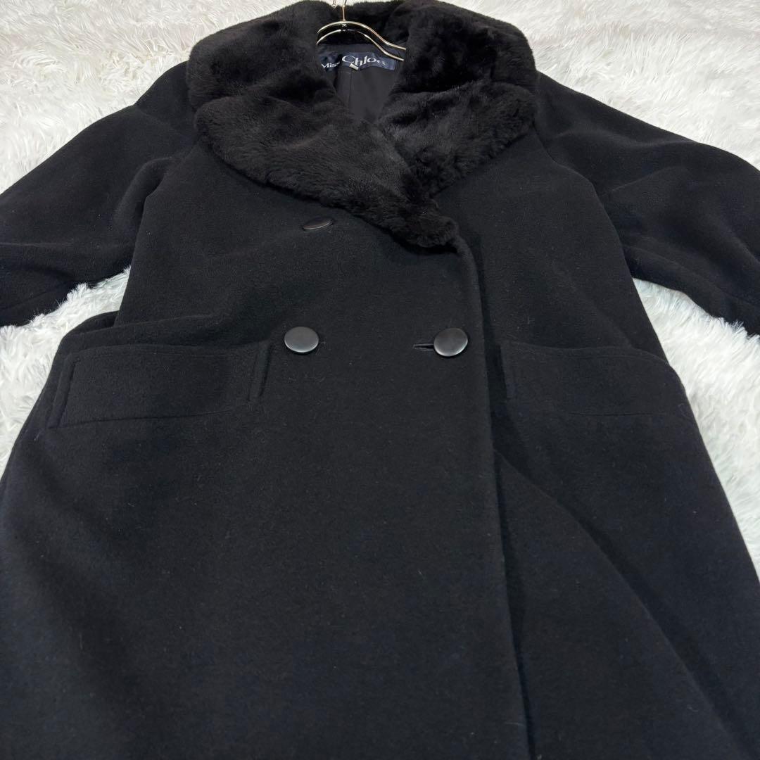 美品 ✨ miss Chloe ダブル ロングコート カシミヤ混 ショールカラー