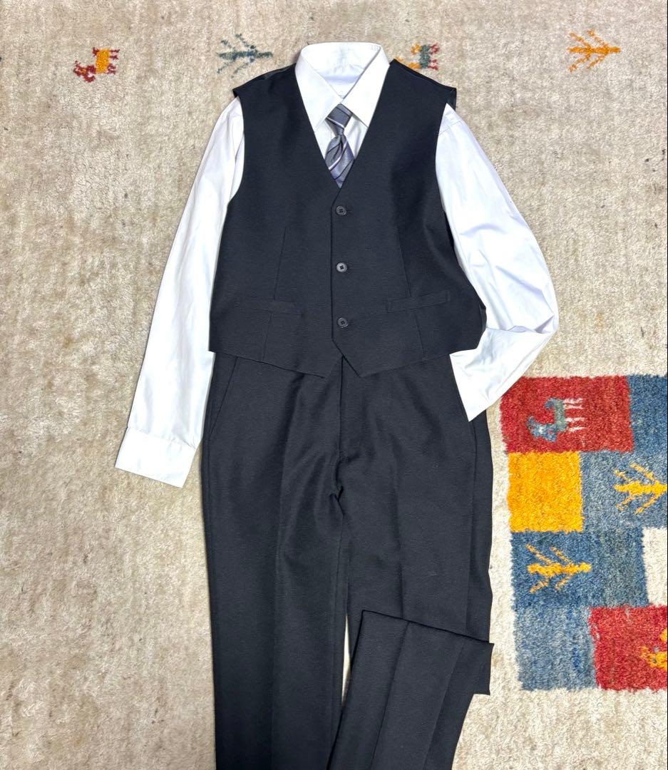 ワンダーファクトリー　6点セット　160 スーツ　卒業式　フォーマル　黒