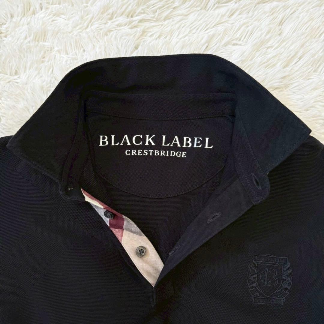 ✨現行/L相当✨ブラックレーベルクレストブリッジ ポロシャツ 袖チェック