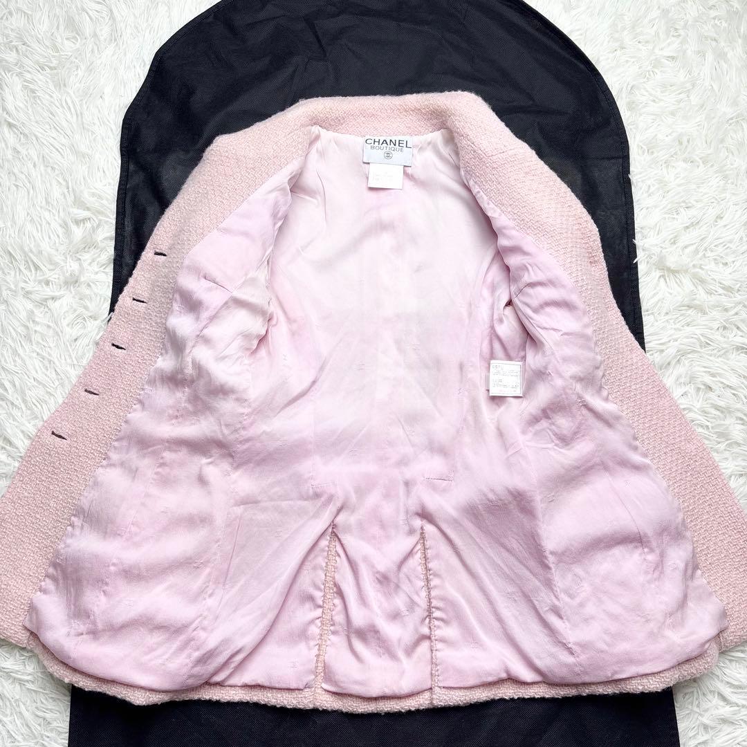 CHANEL 1996年 ヴィンテージ ツイードジャケット グリポアボタン