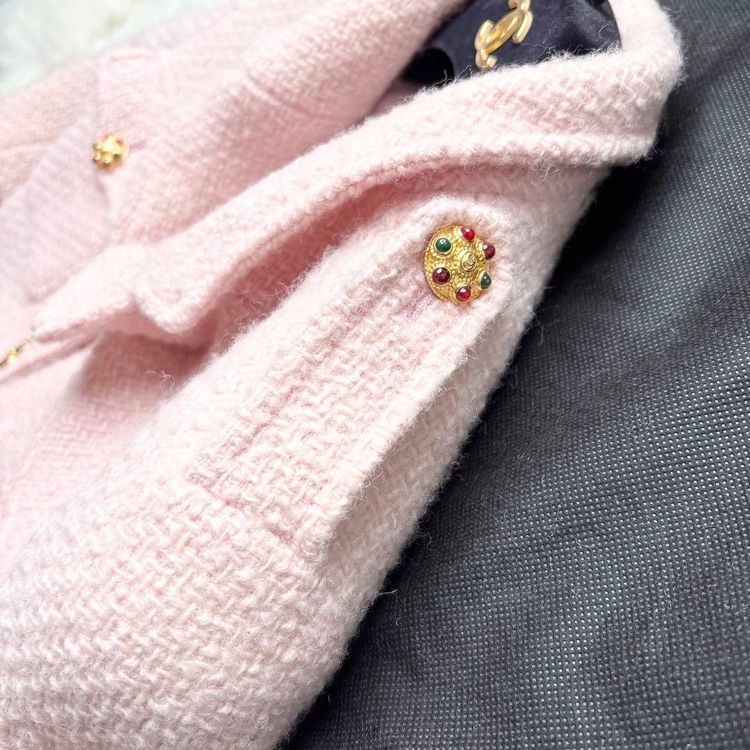 CHANEL 1996年 ヴィンテージ ツイードジャケット グリポアボタン