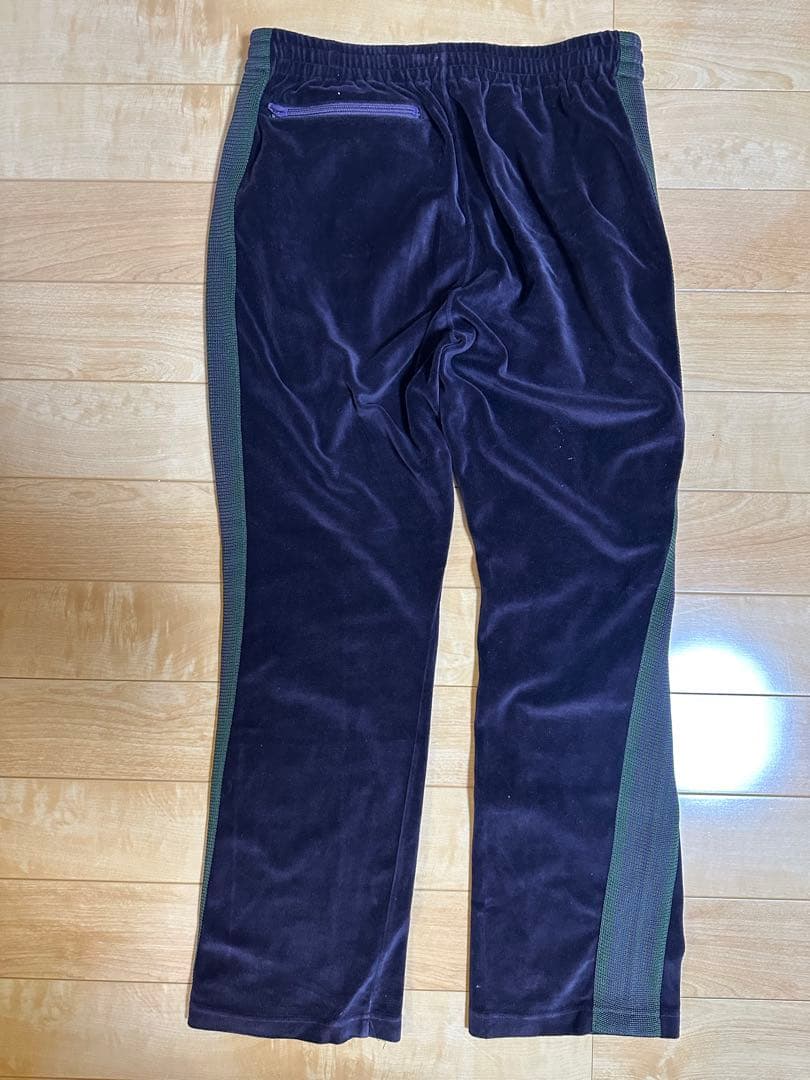 Needles ニードルス　ベロア　トラックパンツ　パープル×グリーン