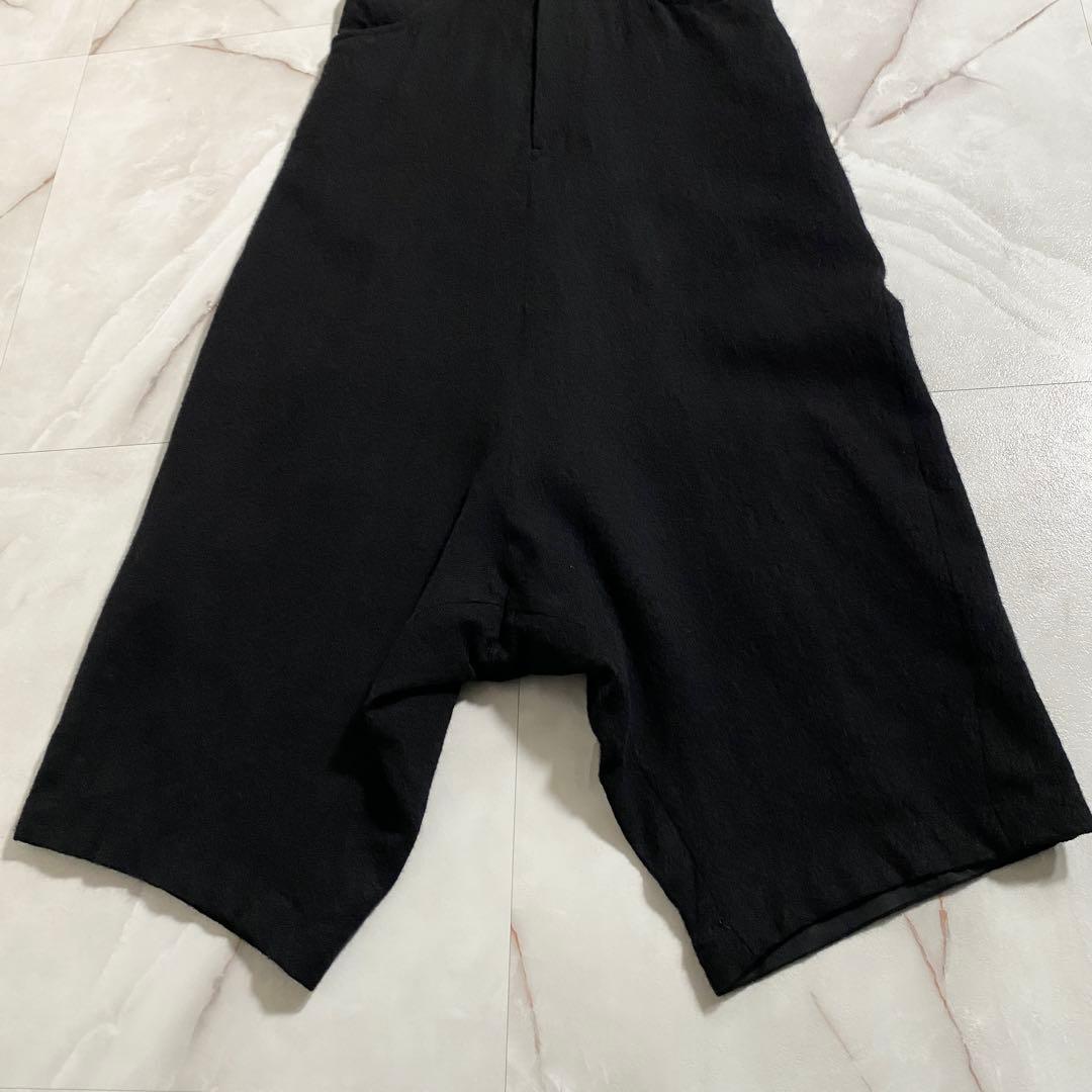 A18164 Y's ドロスト 起毛ウールツイル サルエルパンツ ブラック 1