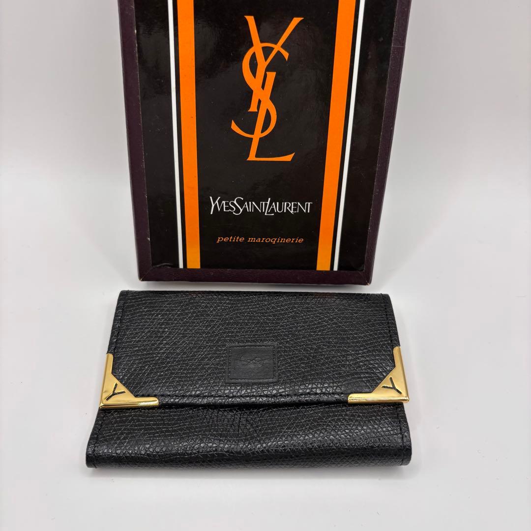 yves saint laurent キーケース　6連　ブラック　ゴールド金具