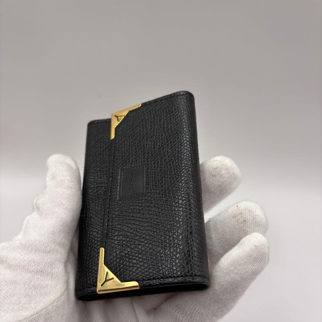 yves saint laurent キーケース　6連　ブラック　ゴールド金具