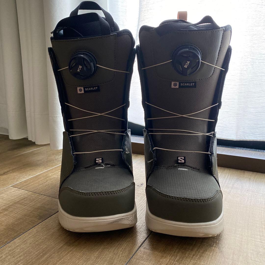 SALOMONスノボブーツ24.5cm カーキ色