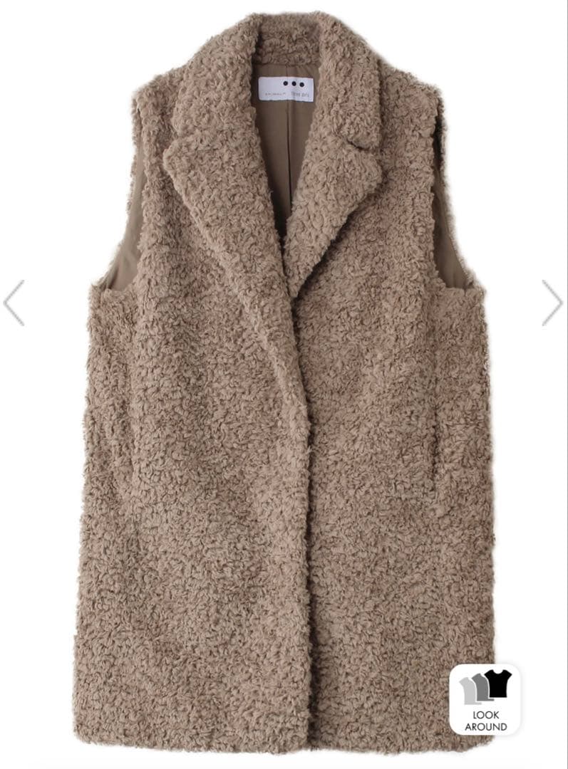 three dots スリードッツ　プードルボアテーラードベスト