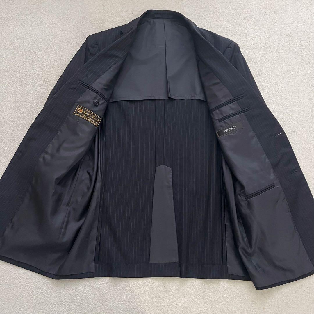 ミツミネ　ロロピアーナ　セットアップ　スーツ 背抜き ネイビー