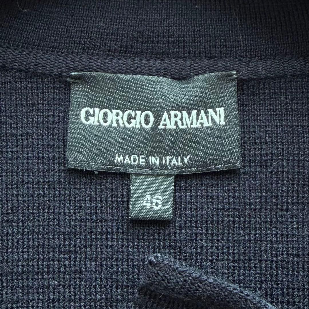 美品✨ジョルジオアルマーニ ニット ダブル テーラードジャケット ネイビー 46