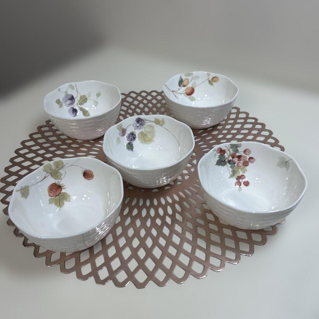 NARUMI＊ルーシーガーデン・大鉢・小鉢5・サラダボウルセット・ボーンチャイナ