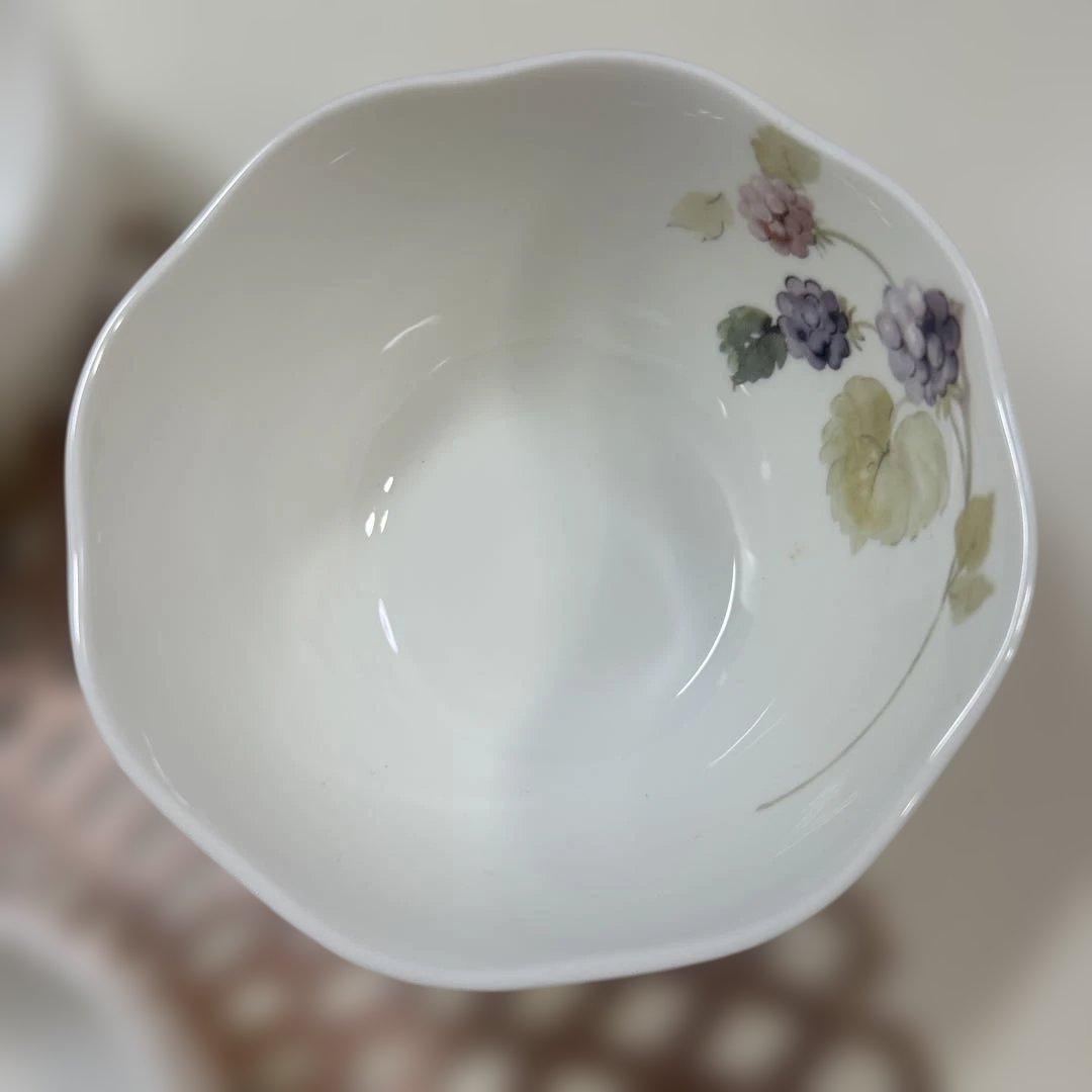 NARUMI＊ルーシーガーデン・大鉢・小鉢5・サラダボウルセット・ボーンチャイナ