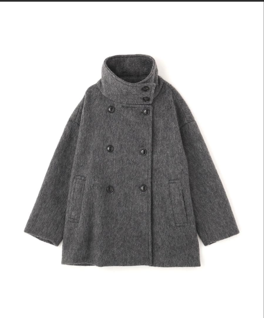 NATURAL BEAUTY BASIC スタンドネックシャギーミディコート