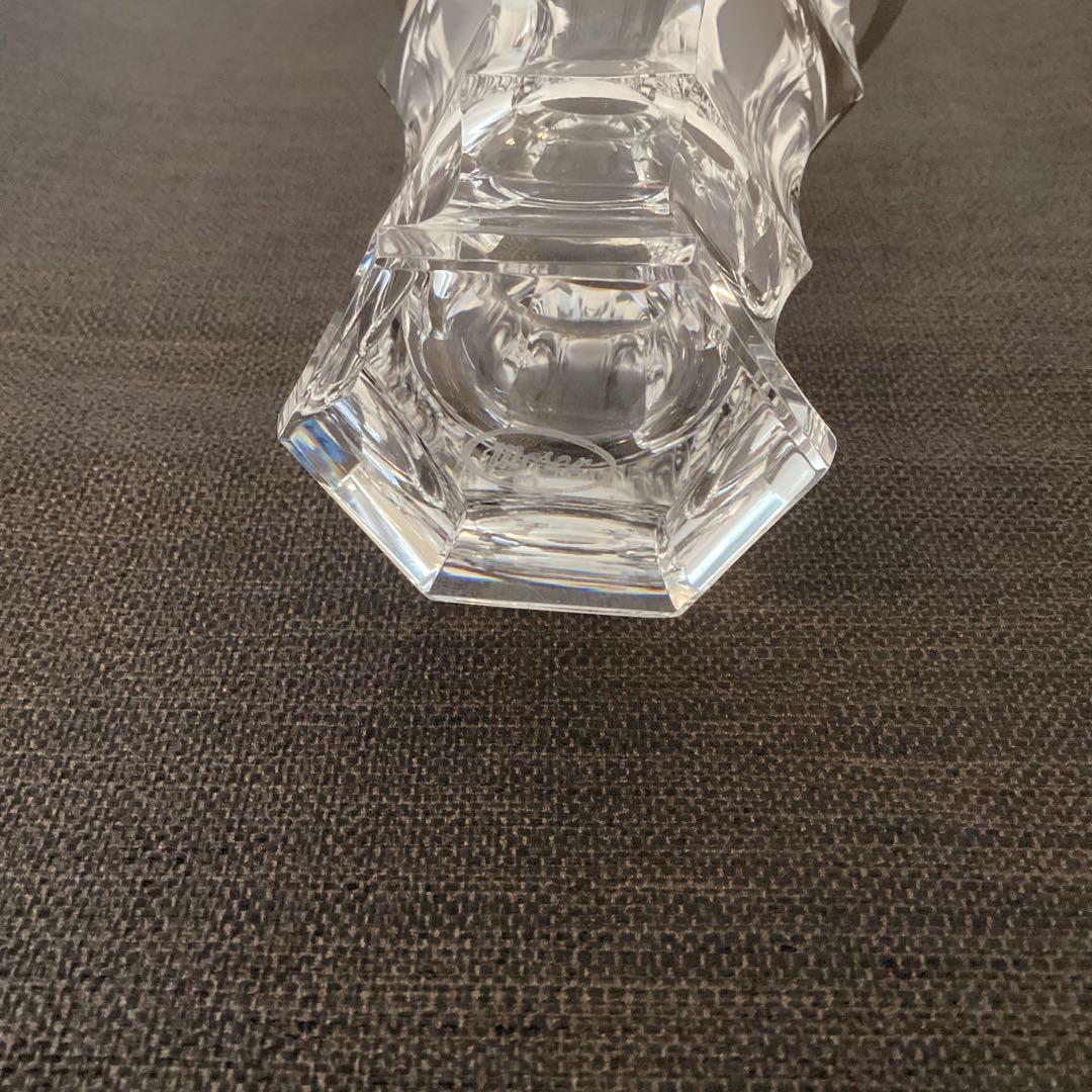 モーゼル　金色の縁取り　クリスタルガラス　高さ12cm