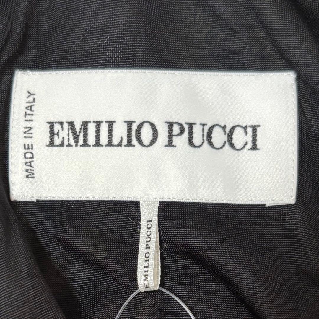 美品 EMILIO PUCCI 長袖ワンピース バックオープン 38 ストレッチ