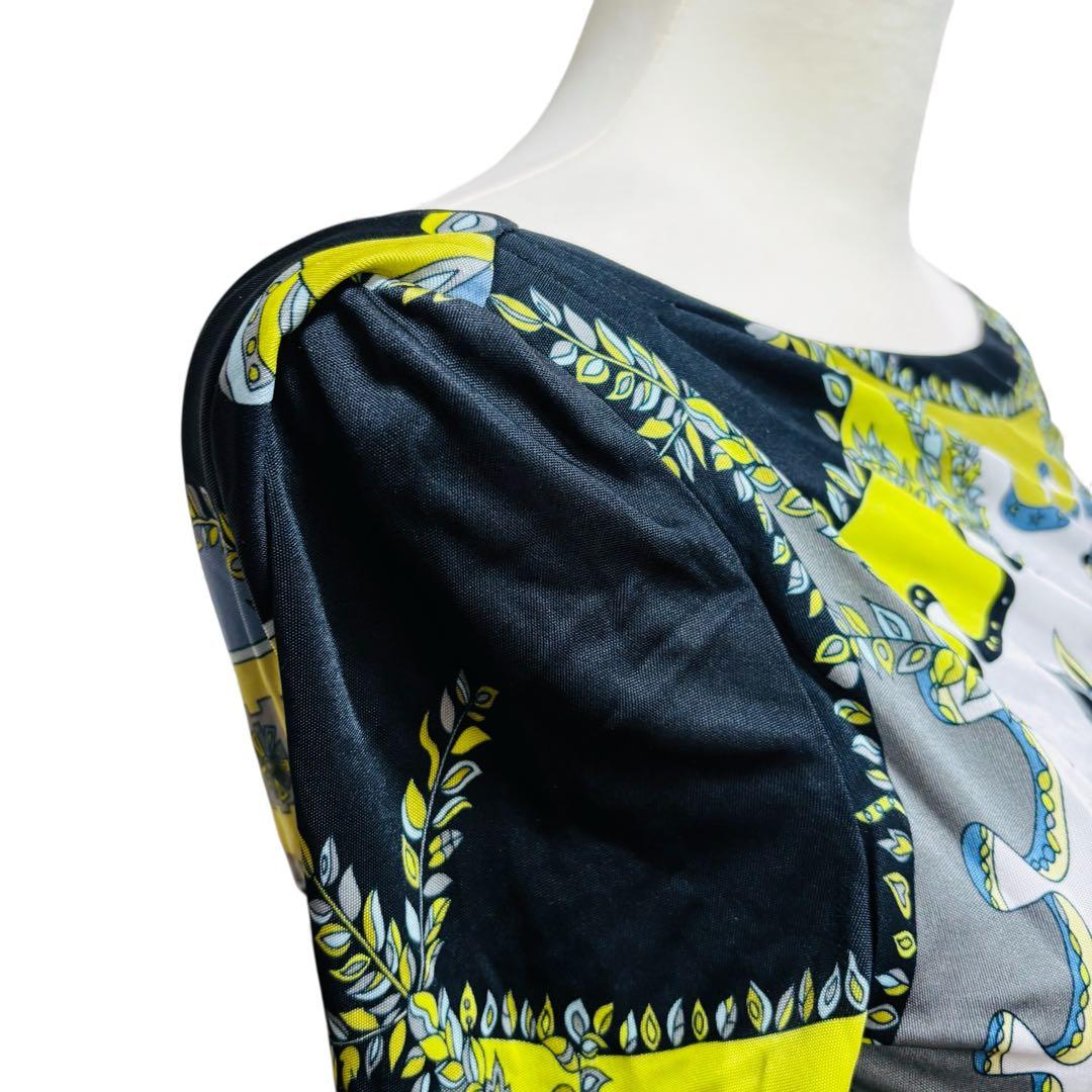 美品 EMILIO PUCCI 長袖ワンピース バックオープン 38 ストレッチ