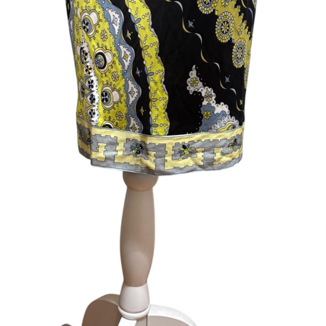 美品 EMILIO PUCCI 長袖ワンピース バックオープン 38 ストレッチ