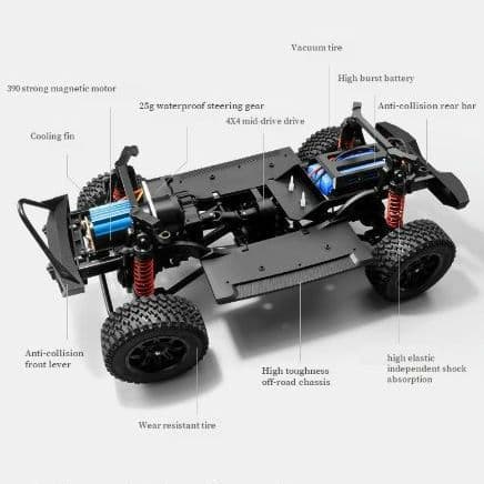 【バッテリー３個付】 MN128 1/12 RC ジープ ラングラー ブラック