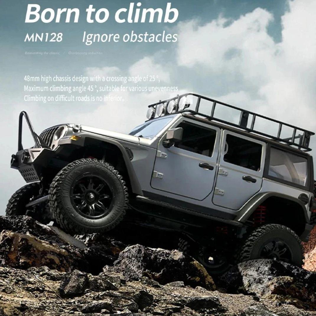 【バッテリー３個付】 MN128 1/12 RC ジープ ラングラー ブラック