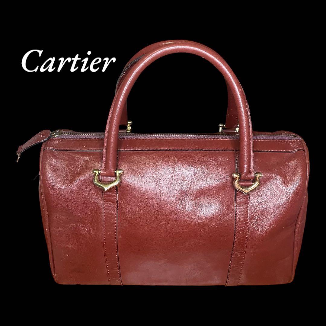 Cartier カルティエ マストライン レザー ミニボストンバッグ ボルドー