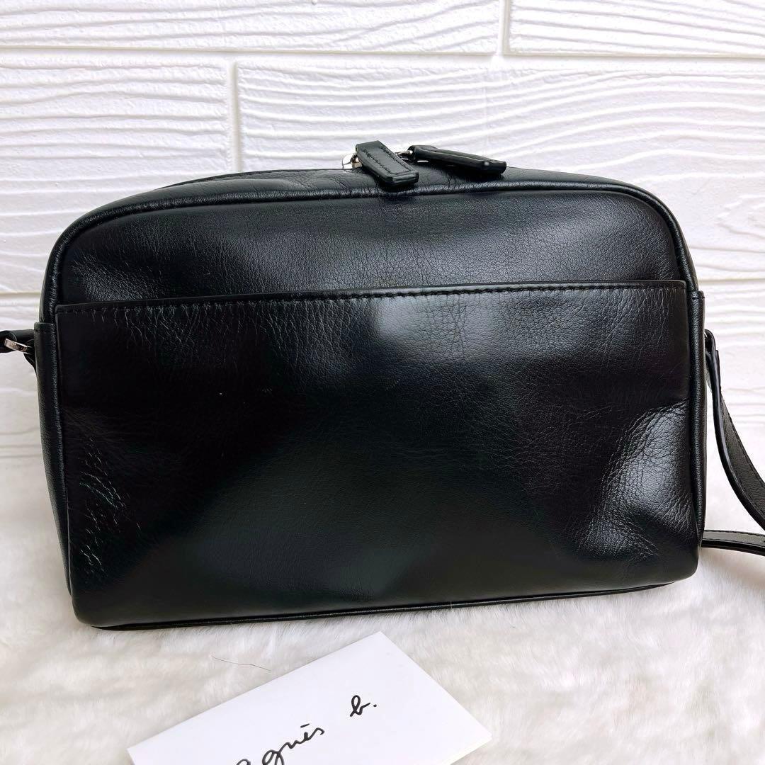 極美品☆agnes b.アニエスベー2wayショルダーバッグ カメラ レザー 黒