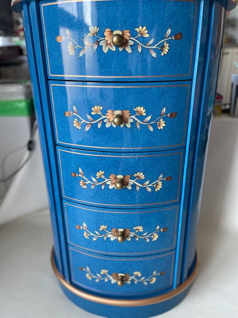 象嵌 象嵌細工 5段チェスト 小引き出し 電話台 サイドテーブル キャビネット